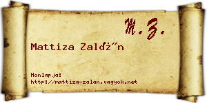 Mattiza Zalán névjegykártya